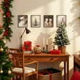 thumbnail image 3 of Hieng Winter Christmas Wall Art Prints Set of 4, Farmhouse Christmas Decor, Rustic Winter Santa Reindeer Forest Village Landscape Posters for Home Bedroom Living Room Decor Unframed, 3 of 6