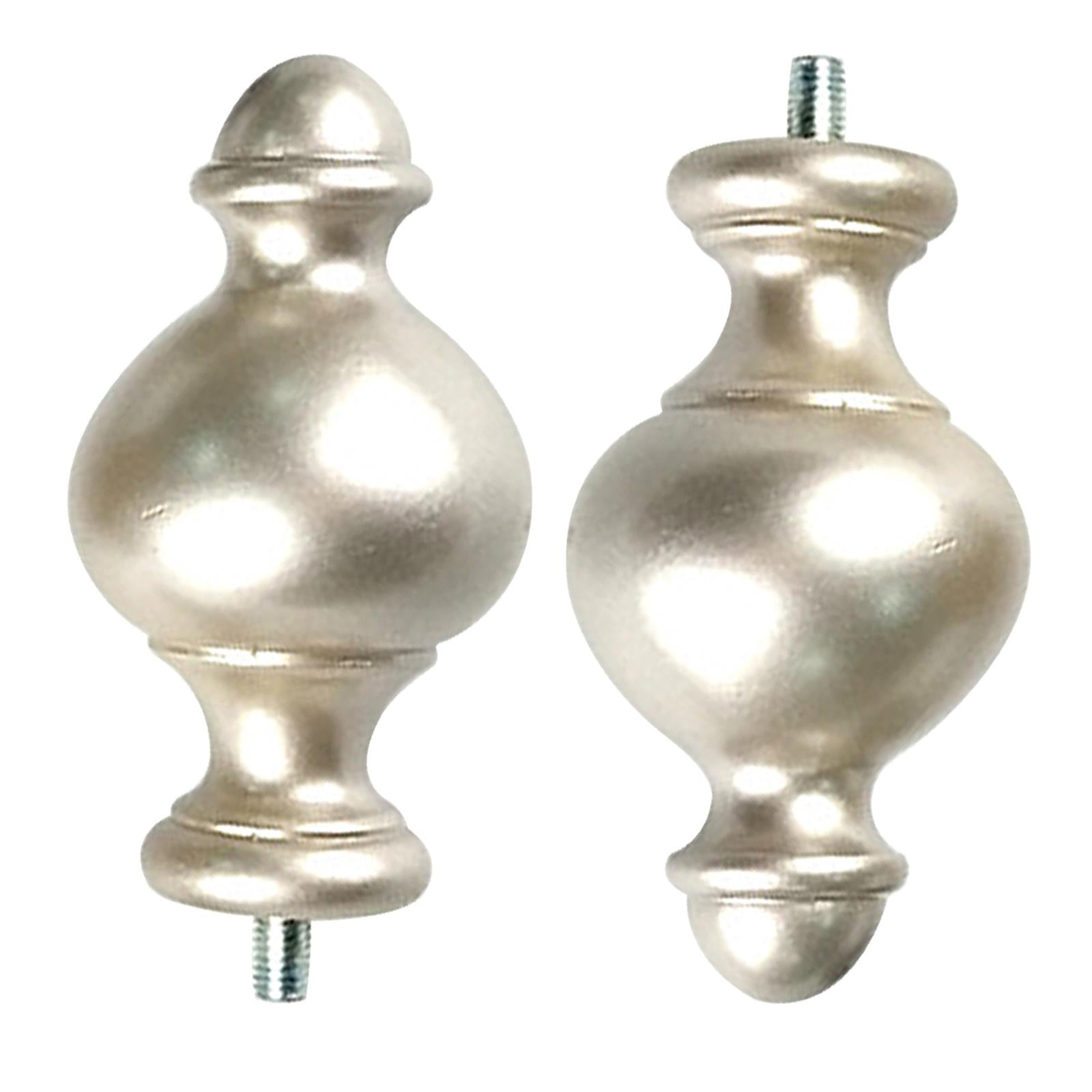 2 Pieces Curtain Rod Finials Decorative Home Drapery Rod Finials Window