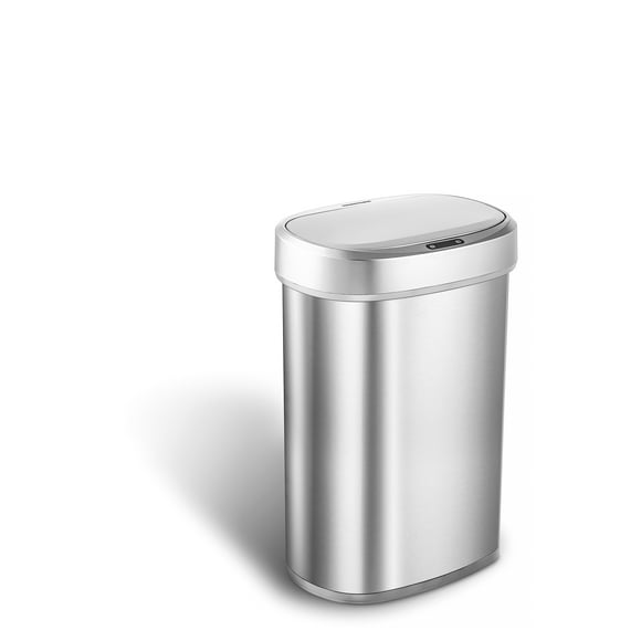 Nine Stars Motion Sensor Trash Can with Stainless Steel Lid, 13.2 gal / 50 Liter