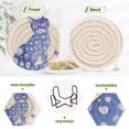 thumbnail image 4 of 6 Coil Coasters 3.94x3.94x0.24 Inch Water Coasters Drink Coasters with Cup Holders Absorbent Coasters Heat Resistant for Bar Protection Blue Beautiful Cat, 4 of 7