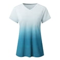 thumbnail image 3 of Zpanxa Womens Summer Tie Dye Short Sleeve T Shirts, Ombre V Neck Tops, Cotton Casual Basic T Shirts, Plus Size Tops, Tees & Blouses Loose Fit S-5XL, Gifts for Mom, 3 of 6