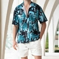 thumbnail image 2 of VBTAPA Sales of The Day! Men's 2 Pieces Casual Vacation Outfits Summer Beach Set Short Sleeve Flower Shirts and Shorts Sets White L, 2 of 7