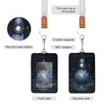 thumbnail image 2 of PU Leather Badge Holder ID Badge Holder with Lanyard for Cards & Credentials Serene Blue Lotus Flower, 2 of 6