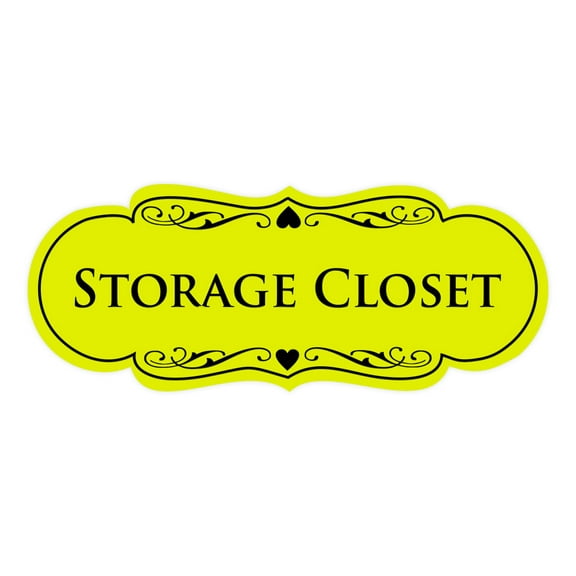 Signs ByLITA Designer Storage Closet Sign (Yellow / Black) - Large