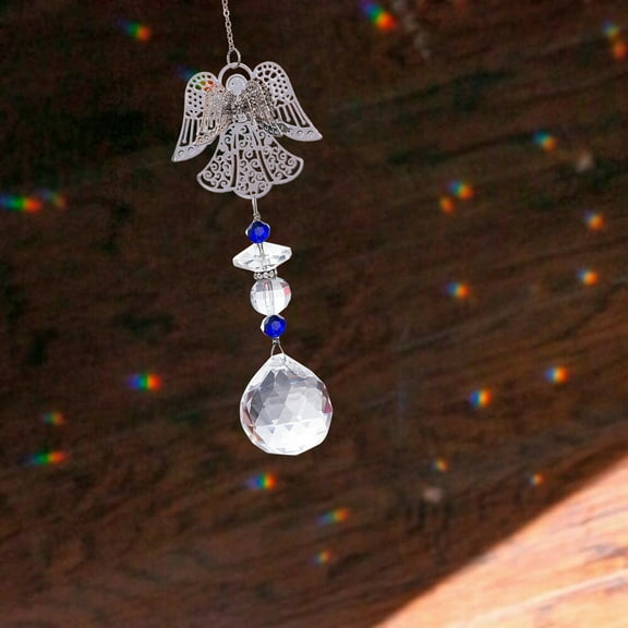 Vikakiooze 2022 Home Decor Clearance Modern Rainbow Crystal Angel Chakra Suncatcher Car Charm Pendant