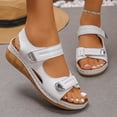 thumbnail image 4 of Rokment Women's Orthopedic Wedge Walking Sandals Beach Comfortable Arch Support Platform Mid Heels Non Slip Work Summer Shoes for Woman with Adjustable Straps White Size 8.5, 4 of 6