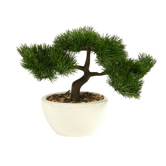 Nearly Natural 10" Cedar Bonsai Artificial Tree in Decorative Planter