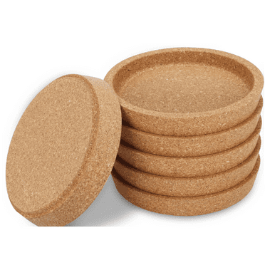 CCOCC 6Pcs Coasters,3D Design Cork Coasters Set of 6,Round Heat-Resistant Non-Slip Coasters for Hot Beverages