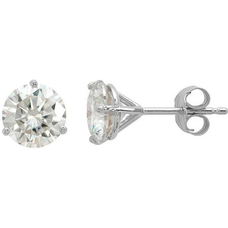 Endless Light Lab-Created Moissanite 14kt White Gold 6.5mm Round Post Earrings