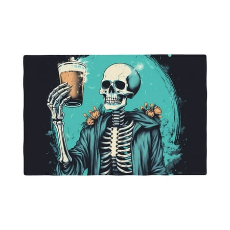 

Placemats Set of 4 / 6 Vintage Skull Beer Placemats for Dining Table Indoor/Outdoors Heat Resistant Washable Placemats 18 x 12