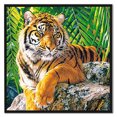 thumbnail image 2 of Bordado completo DIY lienzo estampado 11CT punto de cruz tigre en piedra Kit ornamento FLhrweasw Nuevo, 2 of 9