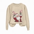 thumbnail image 5 of Towmus Christmas Sweatshirts for Women Plus Size Santas Printed Graphic Sweatshirts Crewneck Fall Pullover Tops, 5 of 6