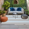 thumbnail image 2 of Blue Grey Striped Outdoor Rug for Patio/Deck/Porch, Non-Slip Large Area Rug 5 x 7 Ft, Horizontal Lines Simple Minimalist Indoor Outdoor Rugs Washable Area Rugs, Reversible Camping Rug Carpet Runner, 2 of 8