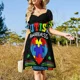 thumbnail image 4 of AUTISMO - ACEPTAR ENTENDER AMOR Vestido de manga corta trajes de playa para mujeres Ropa femenina vestidos de fiesta mujeres, 4 of 7