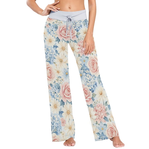 floral L Womens Sleep Pajama Pants Waistband Lounge Sleepwear Pjs Sweatpants Yoga Pants