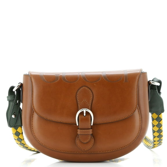 Pre-Owned Charisma Flap Shoulder Bag Logo Embossed Leather with Braided Detail By Rebag