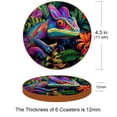 thumbnail image 3 of Chameleon 6PCS Round Microfiber Leather Car Coasters, 11x11 cm/4.3x4.3 in - Set of 6 Drink Cup Holders for Car, Durable and Absorbent., 3 of 6