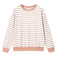 thumbnail image 5 of Hurxie Oversized Sweatshirt for Women Crewneck Striped Shirt Long Sleeve Tops Pullover Womens Fall Fashion, 5 of 8