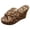 Brown, variant on Womens Espadrilles Platform Wedge Sandals Trendy Casual Denim Leopard Buckles Open Toe Chunky High Heels Slip on Summer Dress Slides 2026 Brown Size 9