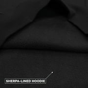 Elegant Comfort Sherpa-Lined Fleece Cotton Mens Hoodie, Soft & Breathable Midweight Pullover Sweatshirt, Casual Hooded Sweatshirt for Men,XX-Large, Black