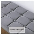thumbnail image 6 of Drevy Modern Button Tufted Bench, Velvet Ottoman Dining Bench, Stylish Footstool for Entryway Bedroom Kitchen Dining Table, Grey, 6 of 7