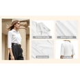 thumbnail image 6 of MOYIKO Womens Button Down Shirts 3/4 Sleeve Basic Business Dress Shirts Collared Work Office Fitted Blouses Tops, 6 of 7