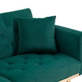 thumbnail image 5 of Luccalily Accent Bed Sofa,Velvet Leisure Sleeper Comfy Sofa Couch with 2 Throw Pillow, Accent Sofa Recliner,with 5 Rose Golden Metal Legs,Mid-Century Modern Velvet loveseat Sofa for Living Room, 5 of 14