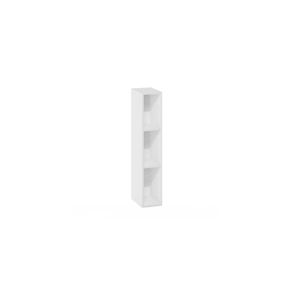 3-Tier Narrow Bookcase - White Storage Shelves - 29"D x 5.9"W x 31.5"H