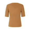 thumbnail image 5 of BRDFRL Women Summer Knit Shirt Blouse V Neck Short Sleeve Pullover Sweater Tops Camel L, 5 of 5