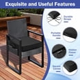 thumbnail image 5 of Outdoor Chair Cushions Set of 4 19x19x3 inches Waterproof Patio Seat Cushions with Handle and Ties Navy Blue Durable Comfortable, 5 of 7