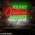 thumbnail image 4 of Glowneon Merry Christmas & Happy New Year Neon Sign, Holiday Wall Art, 4 of 5