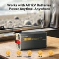 thumbnail image 2 of Power Queen 2000W Pure Sine Wave Inverter 12V DC to 110V-120V AC For 12V Battery Solar Power RV 4000W Surge Peak, 2 of 10