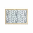 thumbnail image 1 of Floral Wall Art with Frame, Tropical Graphic Design of Palm Leaves, Printed Fabric Poster for Bathroom Living Room, 35" x 23", White Rose Blue Grey, by Ambesonne, 1 of 2