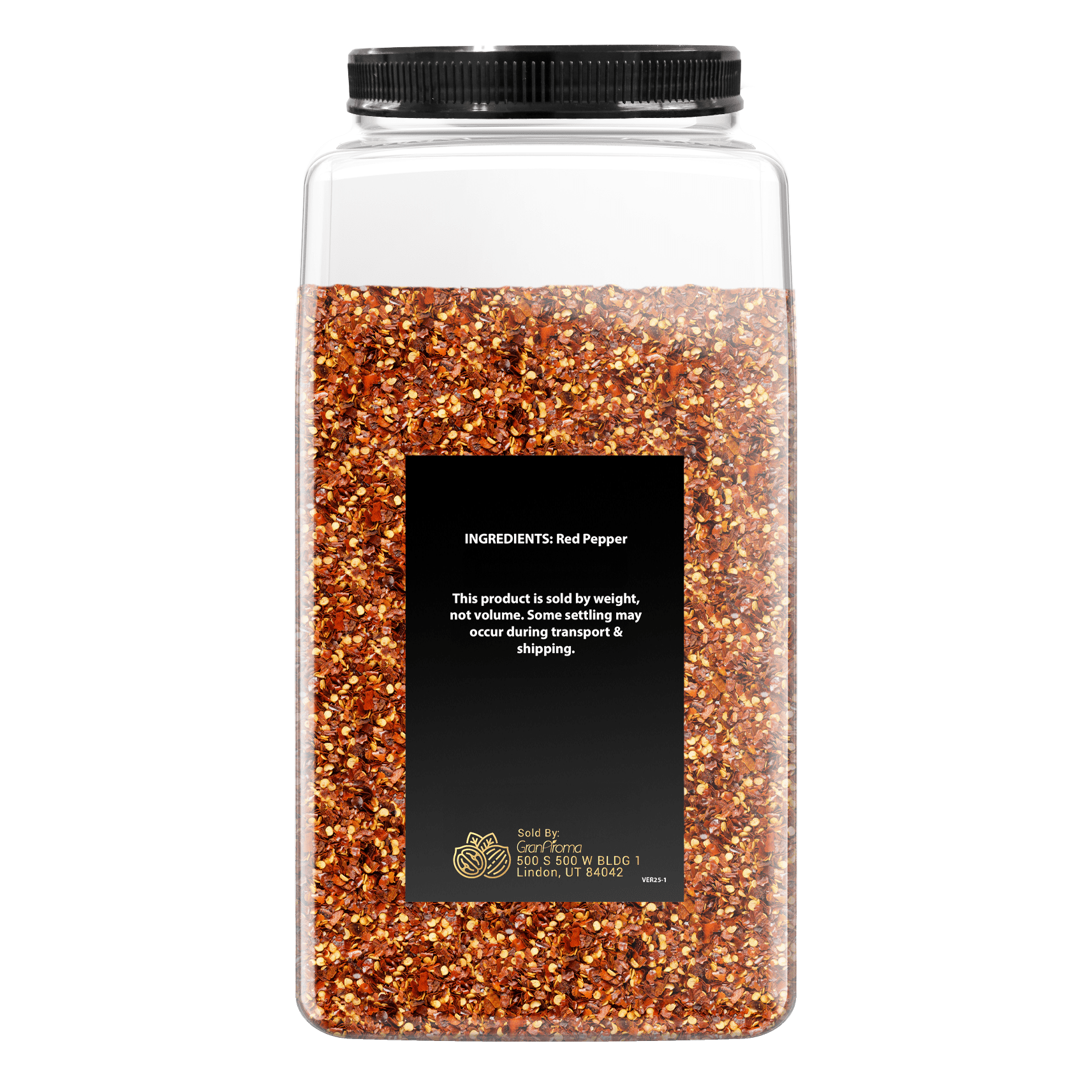 GranAroma Crushed Red Pepper, 3 lb, Dry Rubs & Marinades, Spicy Seasoning, Pizza Topping