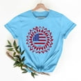 thumbnail image 2 of Sexlip Womens Swimsuit Set Circular Flag Print Cover Up Design Crew Neck Short Sleeve Flowy Silhouette Quick Dry Fabric for Beach Outings Blue M, 2 of 6
