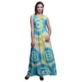 thumbnail image 1 of Bimba Robe Maxi Sans Manches Teinture sur Nœuds pour Femmes, Longue, Florale, de Soirée, à Encolure en V, Fendue devant - Medium, 1 of 5