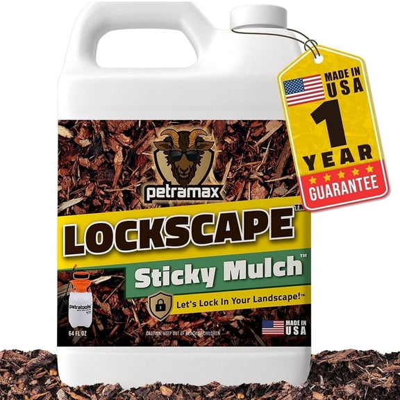 PetraMax Lockscape Sticky Rock Glue for Landscaping, Clear Adhesive for Gravel and Granite, 64 fl oz