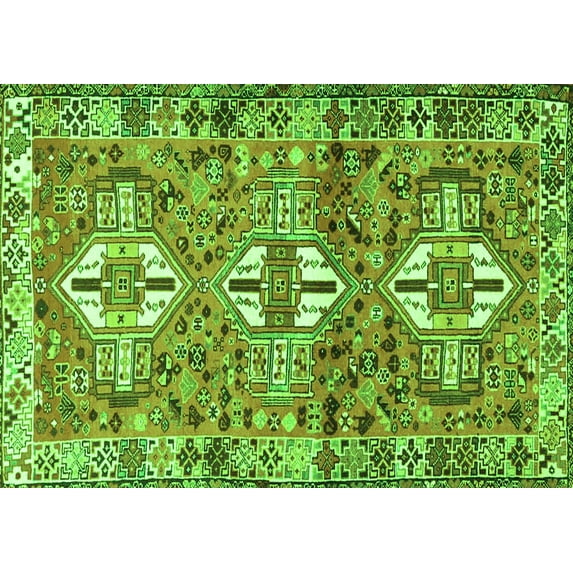 Ahgly Company Indoor Rectangle Persian Green Traditional Area Rugs, 2' x 5'
