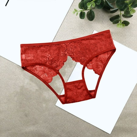 BYHONG Womens LaceSexy Breathable Lace Hollow Out and Raise The ButtocksPure Brief Panties Panties for Women F One Size