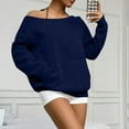 thumbnail image 6 of Women's Oversized Off Shoulder Sweatshirts Fall Fashion Long Sleeve Basic Pullover Tops with Pocket Winter Clothes, 6 of 6