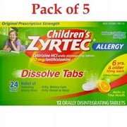 Zyrtec Otc Child Dissolving Tablet Citrus 12Ct , 5-Pack