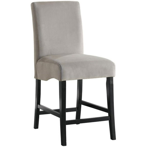 Bowery Hill Contemporary 25" Counter Stool in Gray and Black (Set of 2)