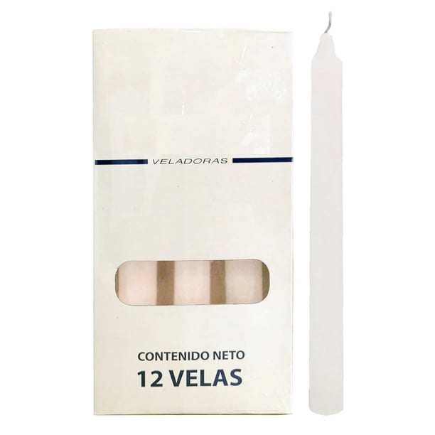 Velas Largas Parafina de 26cm Caja Con 12 piezas