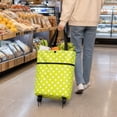 thumbnail image 4 of Wodellrrea Foldable Wheeled Shopping Cart, Expandable Utility Cart, Fabric, Yellow, 4 of 7