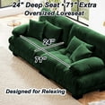 thumbnail image 4 of 94.4" Cloud Chenille Loveseat Sofa, Oversized Deep Seat 2 Seater Couch for Living Room with Pillows，Green, 4 of 10