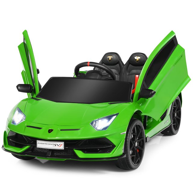 Costway 12V Kids Ride On Car Licensed Lamborghini SVJ RC w/ Trunk & Music Green