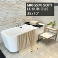 thumbnail image 4 of 35x70 Inches Bath Sheets Towels 100 Percent Cotton Extra Large Bath Towels for Adults 600GSM Super Absorbent Soft Luxury Bathroom Towels (Beige, 2 Piece), 4 of 13