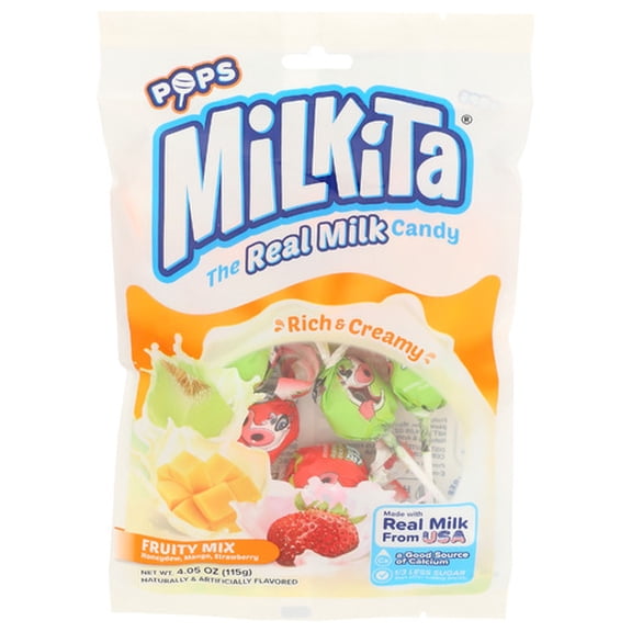 (Pack Of 12) Milkita Lollipops Milk Fruity Mix 4.05 Oz