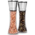 thumbnail image 1 of Premium Stainless Steel Salt and Pepper Grinder Set of 2 - Adjustable Ceramic Sea Salt Grinder & Pepper Grinder - Tall Glass Salt and Pepper Shakers, 1 of 2
