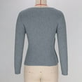 thumbnail image 5 of BXINGOHAI Women's Soft V Neck Long Sleeve Fall Casual Fit Sweater Tops Gray XL, 5 of 5